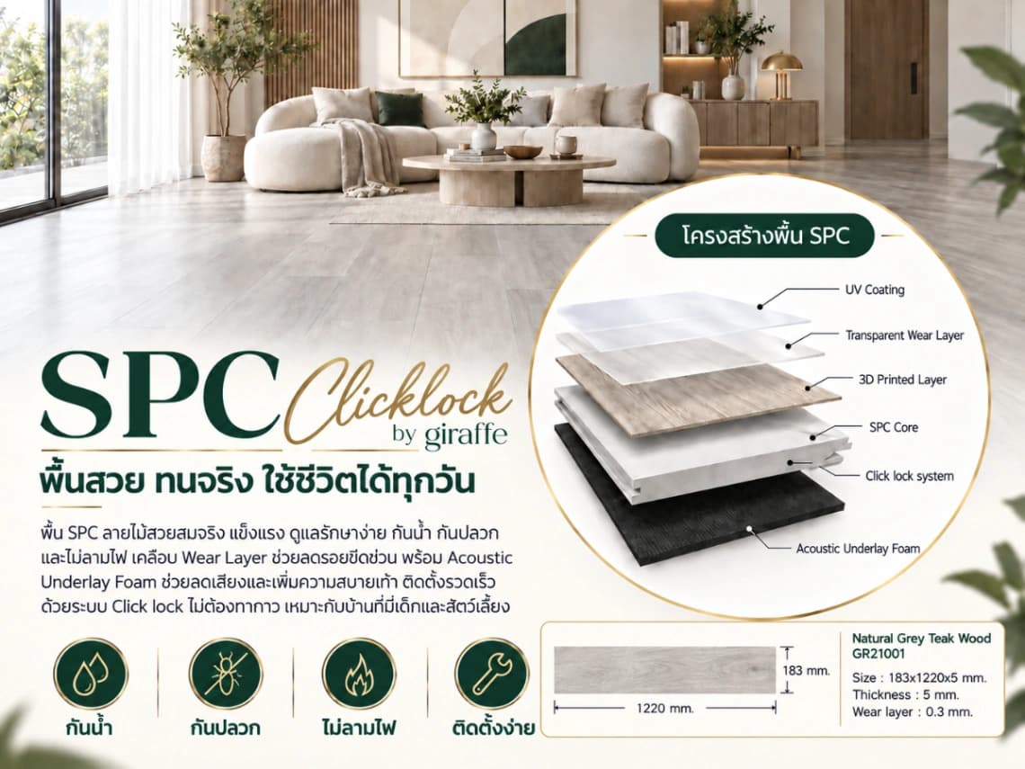 SPC Clicklock ลายตรง